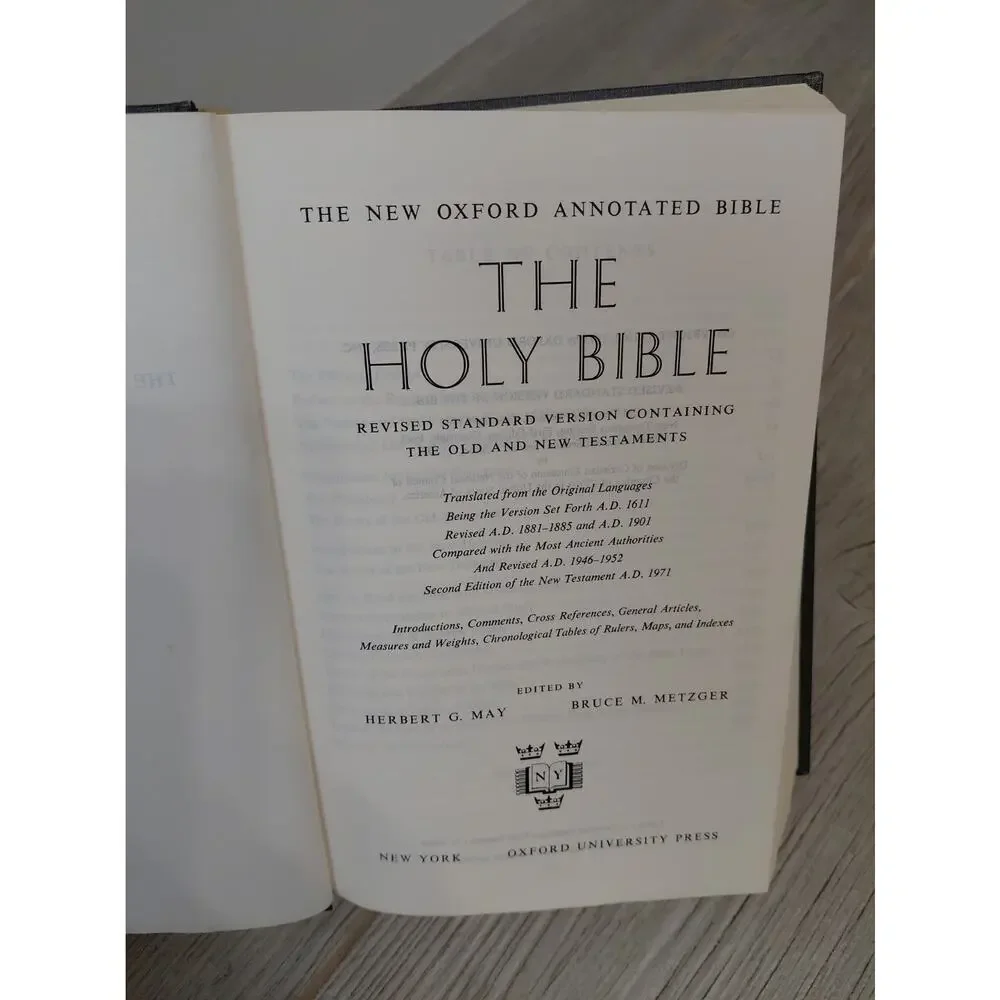 Vtg The New Oxford Annotated Bible RSV Hardcover Revised Standard Version 1973